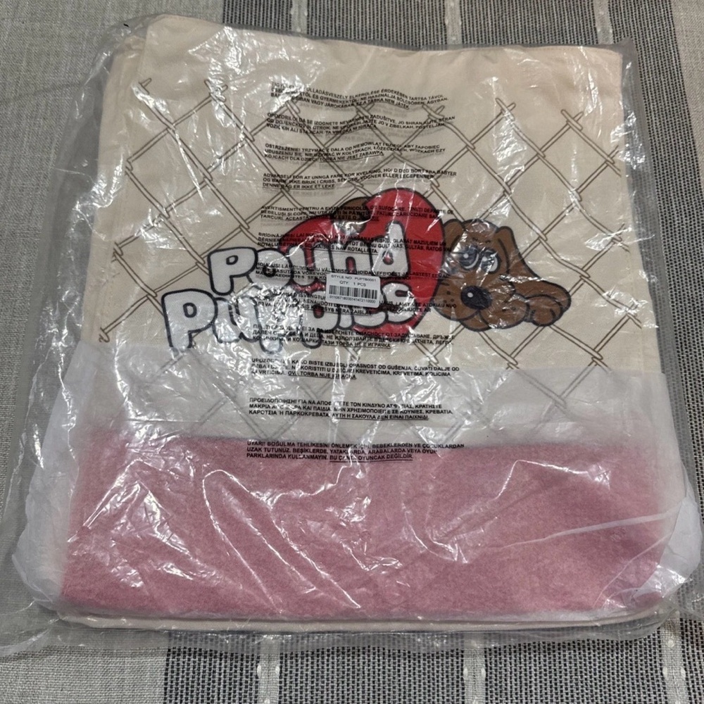 Pound Puppies Red and Cream Tote Bag - Picture 3 of 6